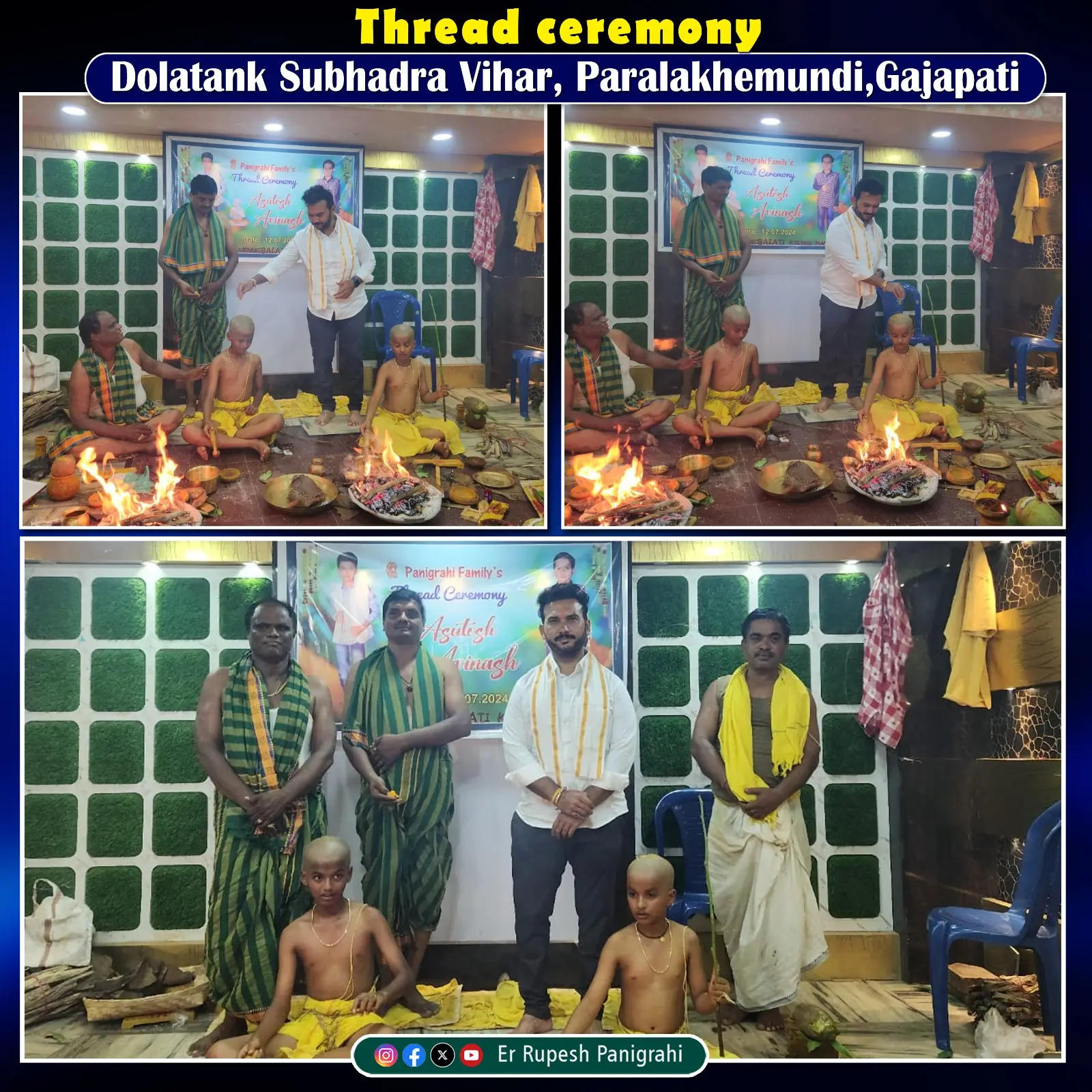 Thread Ceremony in Dolatank Subhadra vihar visited by MLA Rupesh Kumar 2