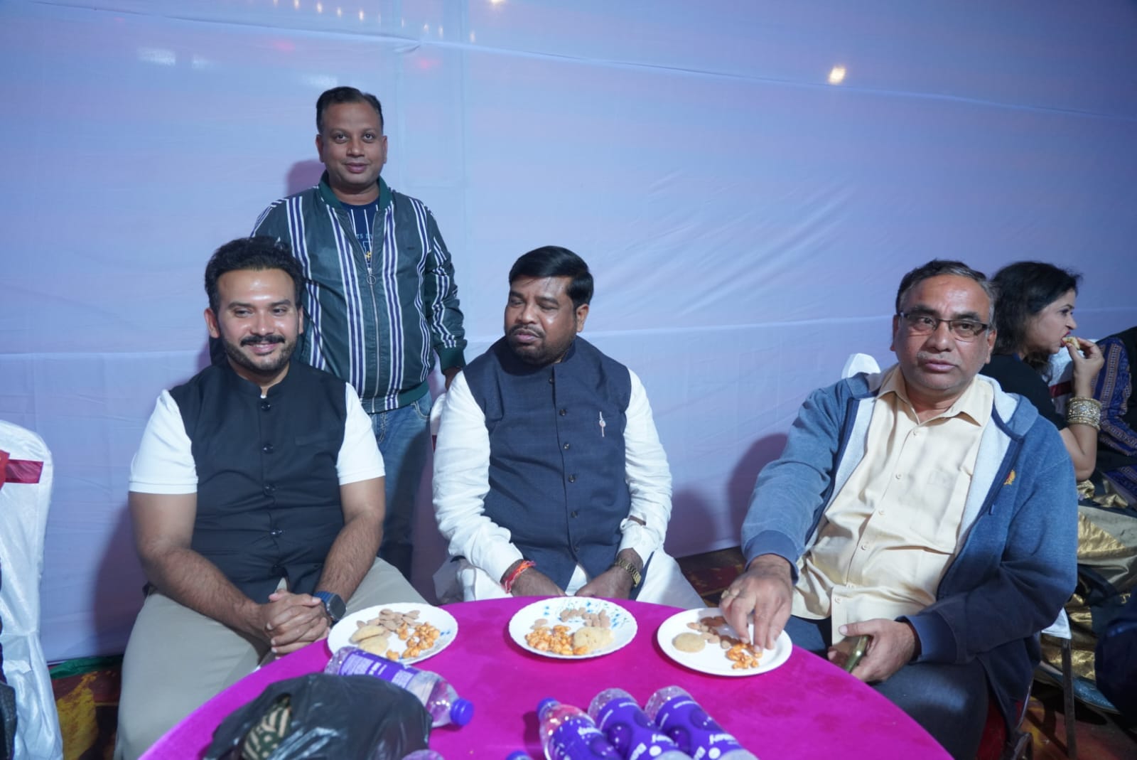 MLA Rupesh Panigrahi Having snacks with general People.